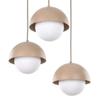 Minimalistyczna zwisająca lampa Bono Sabia 10720 mleczne kule beżowy