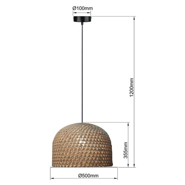 Kopułowa lampa wisząca Kanso LP-2025/1P 50 cm drewniana japandi brązowa