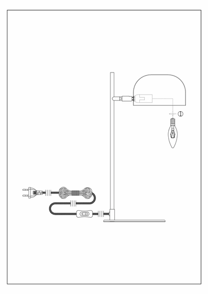 Regulowana lampa stojąca Pose na biurko szara czarna