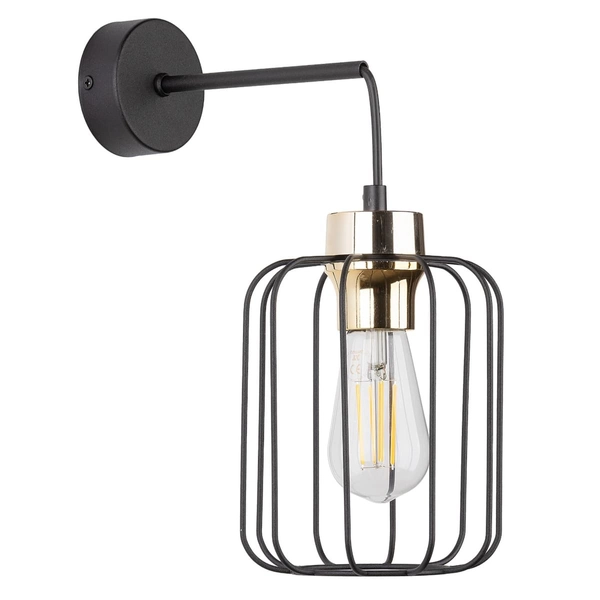 Industrialny kinkiet nad łóżko Galaxy 4742 TK Lighting druciany czarny złoty