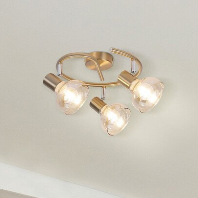 Plafon LAMPA sufitowa HOLLY 5549 Rabalux metalowa OPRAWA regulowane reflektorki szklane antyczne złoto bursztynowe