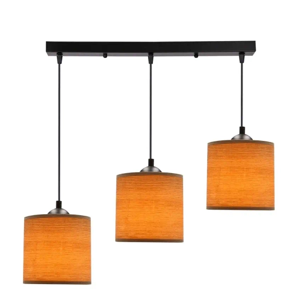 Potrójna lampa wisząca LEGNO 33-18335 z abażurami brązowa czarna