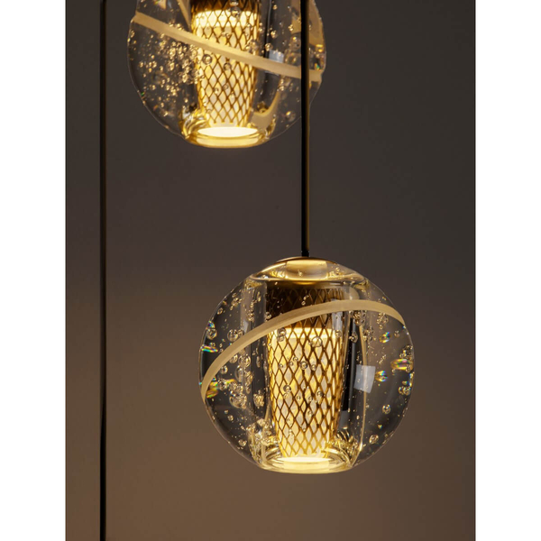 Lampa ścienna CUYO LE44212 LED 16W 3000K kaskadowa złota przezroczysta