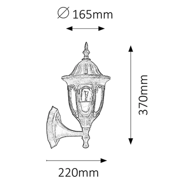 Zewnętrzna LAMPA ogrodowa MILANO 8372 Rabalux elewacyjna OPRAWA ścienna KINKIET retro outdoor złoto antyczne