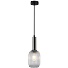 LAMPA wisząca ANTIOLA PND-5588-1M-SC+CL Italux plisowana OPRAWA szklany zwis nikiel przezroczysty
