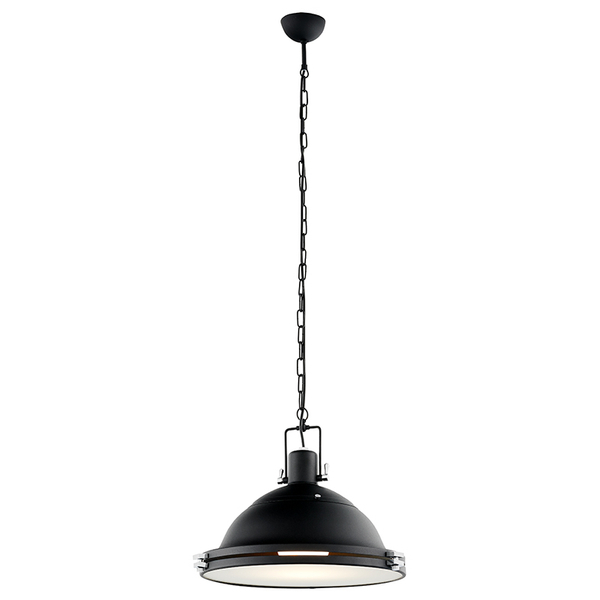 Industrialna LAMPA wisząca NAUTILIUS L 10269106 Kaspa metalowa OPRAWA okrągły ZWIS na łańcuchu czarny