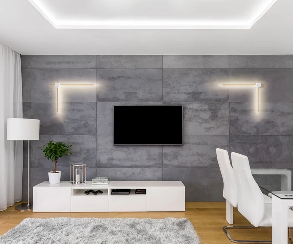 Kinkiet Wand 646901135 Elkim LED 12W 3000K oświetlający ścianę złoty czarny