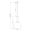 Szklana lampa wisząca RAINBOW P0692 turkusowa kulista 1xE27 regulowana