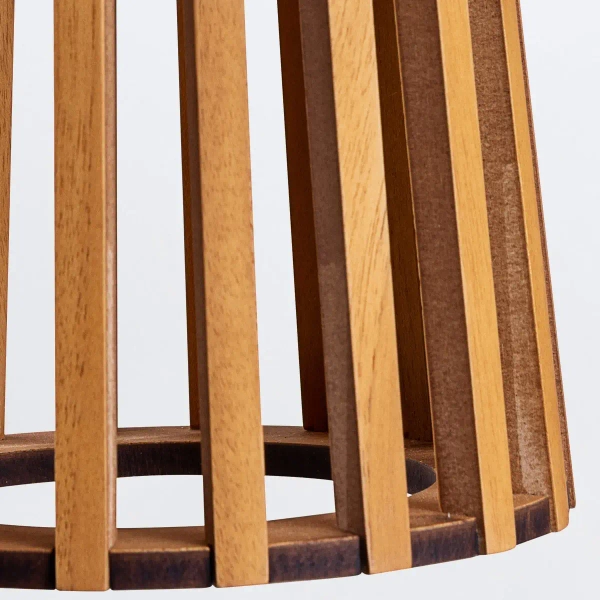 Abażurowa lampka stołowa Slatted QN-SLATTED-TL-TEAK brązowy kość słoniowa