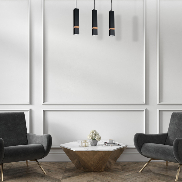LAMPA wisząca VIDAR MLP5404 Milagro skandynawska OPRAWA metalowy ZWIS prostokątny na listwie czarny