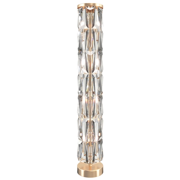 Lampa stojąca glamour Puntes MOD043FL-08G do salonu przeźroczysta złota