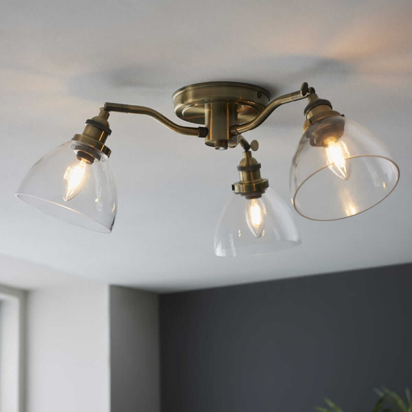 Lampa sufitowa Hansen 97247 Endon mosiądz przezroczysta