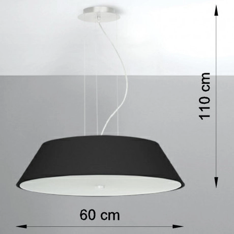 LAMPA wisząca SL.0766 abażurowa OPRAWA zwis okrągły czarny