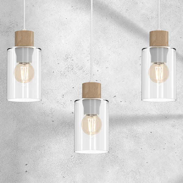 Lampa wisząca Madera MLP8555 na listwie biała drewniana