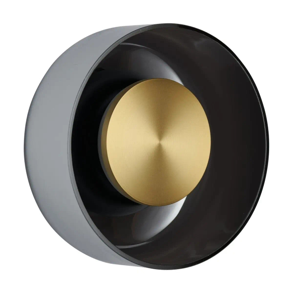 Kinkiet ścienny DONUT ST-5072W złoty dymiony metalowy szklany LED 6W na korytarz