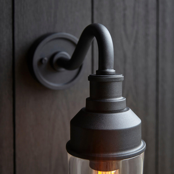Metalowa lampa elewacyjna L&-195886 IP44 czarny przezroczysty