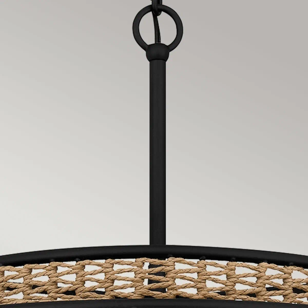 Ekologiczna lampa wisząca Teton QZ-TETON-5P-MBK naturalna lina