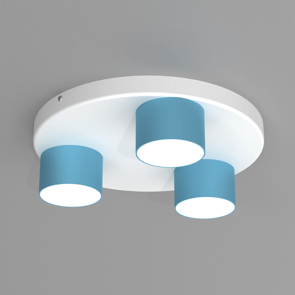 Sufitowa lampa nowoczesna Dixie do pokoju biała niebieska