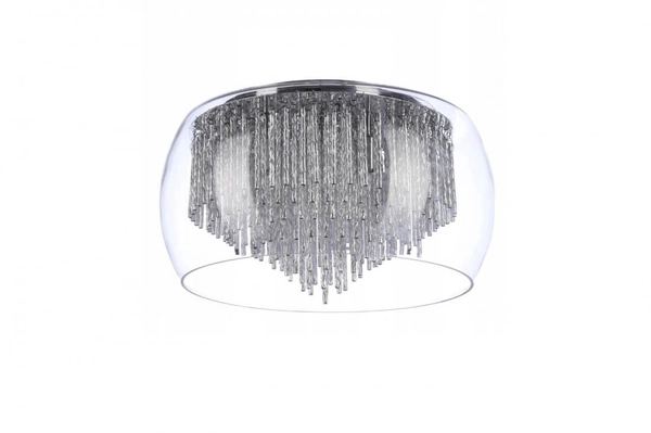 Sufitowa lampa szklana Rego do jadalni kryształki chrom