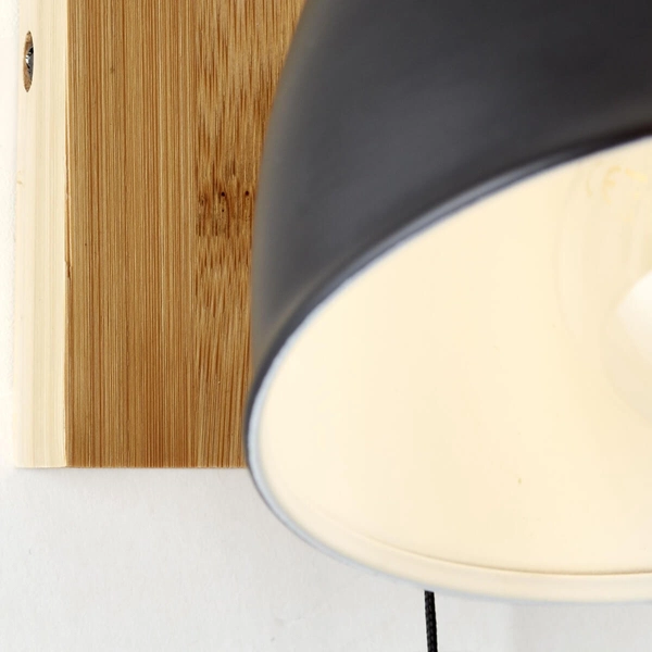 Bambusowa lampka ścienna Celia 99793/06 włącznik czarny