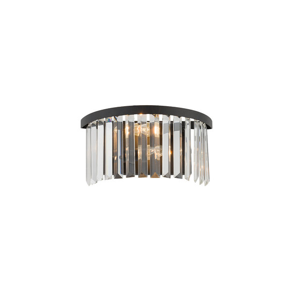 Lampa ścienna glamour Cristal 7633 kinkiet czarny przezroczysty