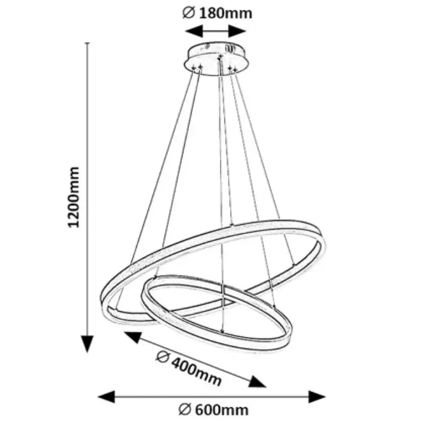 Wisząca ledowa lampa do salonu Isaure 72305 LED 80W 3000-6500K czarny