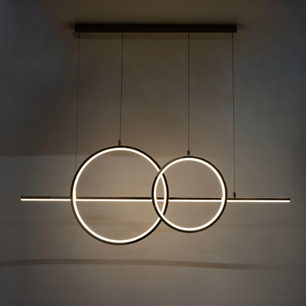 Ledowa lampa wisząca Cholet MD7358-2A-3GT Zumaline 34W 3000K ringi złote OUTLET