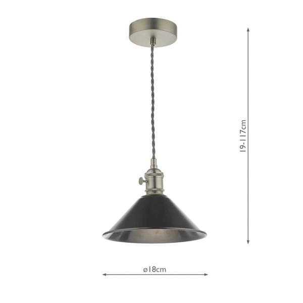 Industrialna lampa wisząca Hadano HAD0161-02 Dar Lighting cyna chrom czarny