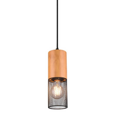 Lampa wisząca do szyny 2-fazowej Duoline 73430132 czarny drewniany