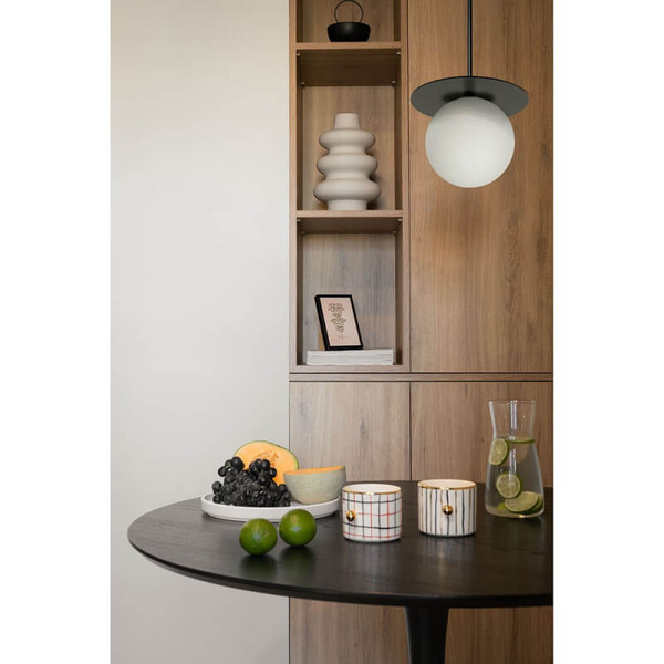 Łazienkowa lampa wisząca Borra BRB122PS0 kulista IP44 biała czarna