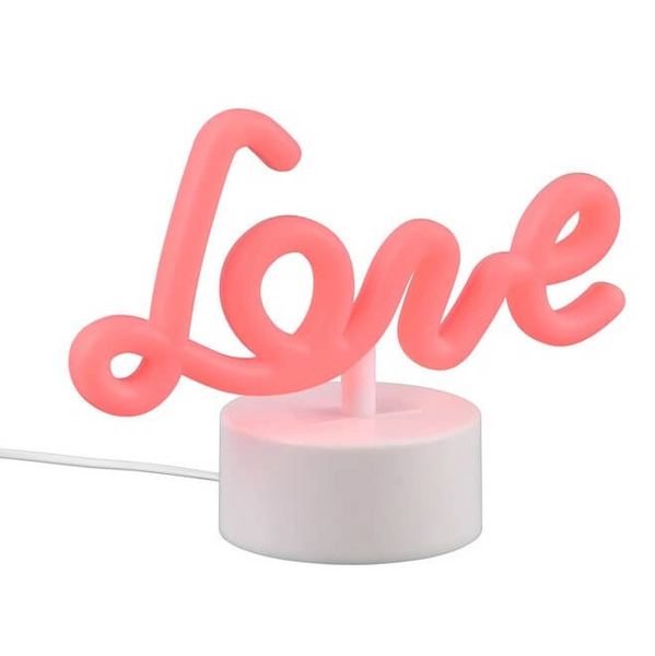 Stołowa lampa love Amor R55931101 LED 1W USB różowy biały