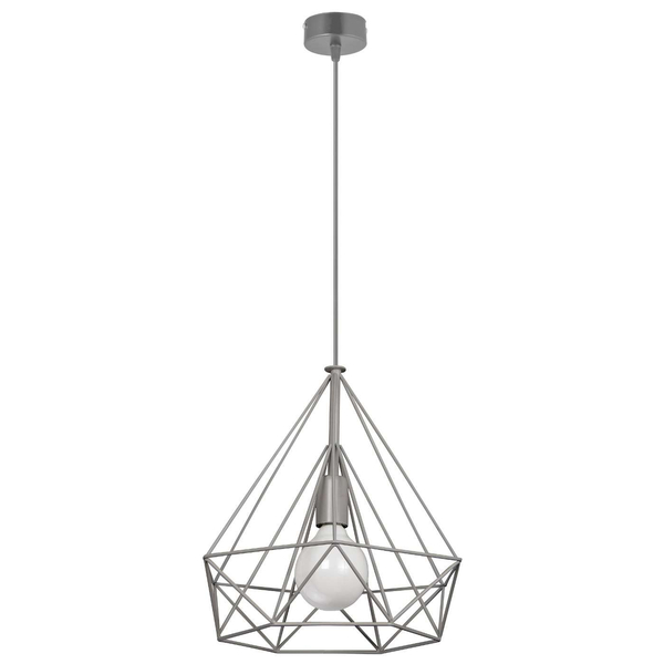 Druciana lampa wisząca VEN W-CORF/D GR klatka loft szara