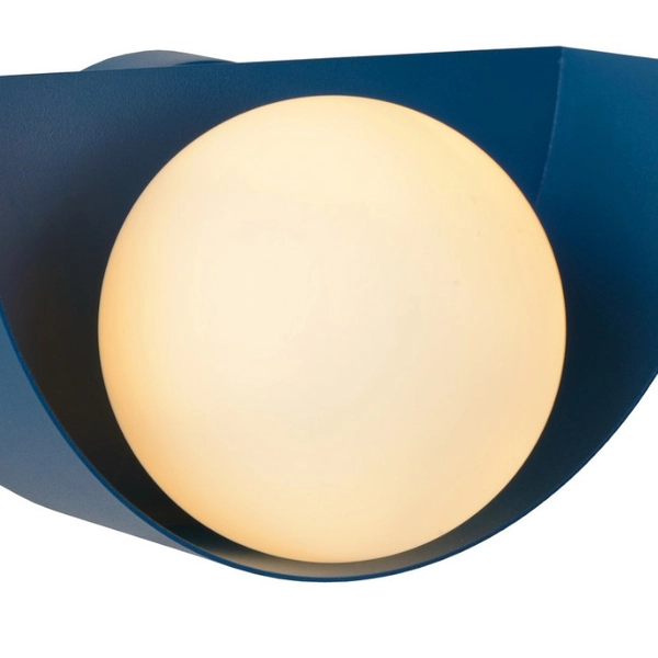 LAMPA ścienna BENNI 45201/01/35 Lucide szklana OPRAWA kula ball kinkiet niebieski biały
