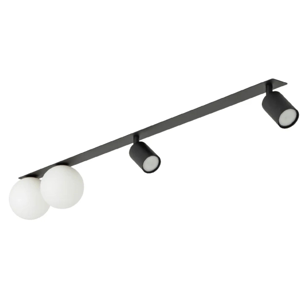 Minimalistyczna lampa sufitowa Vox 10929 mleczne kule tubki czarny