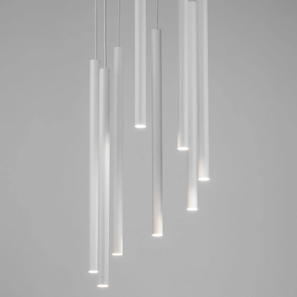 Okrągła kaskadowa lampa wisząca Sopel 33629 Sigma sople tuby biała