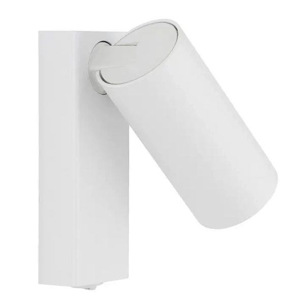 Minimalistyczny kinkiet ścienny FOURTY 11764 do sypialni tuba biała