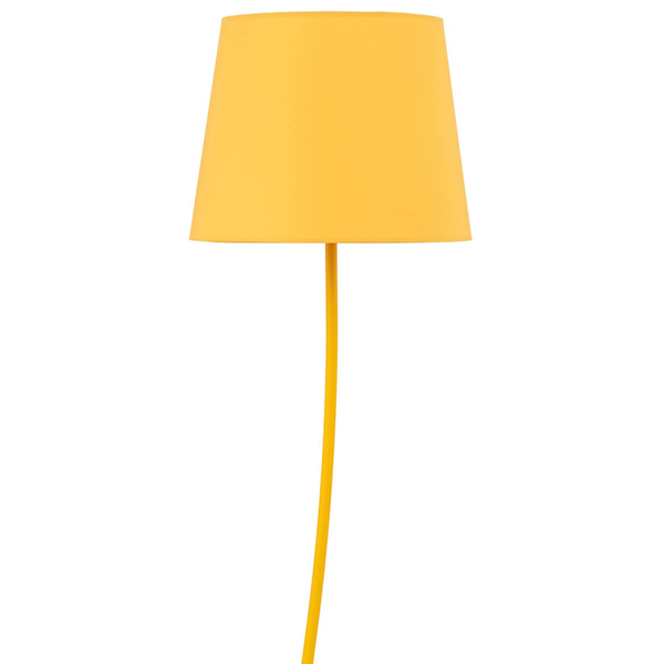 Lampa podłogowa do sypialni Nicola 6645 z abażurem metalowa żółta