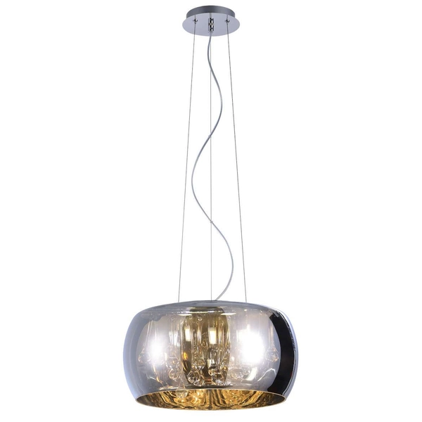 LAMPA wisząca ROMEO 310613 Polux okrągła OPRAWA szklana ZWIS glamour rain chrom