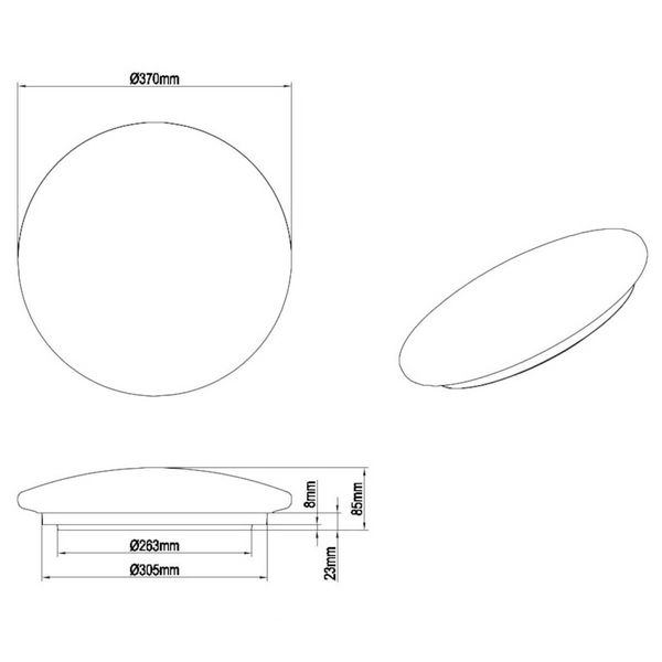 Plafon nasufitowy Moonika R62764000 LED 15W 3000K IP44 księżyc biały