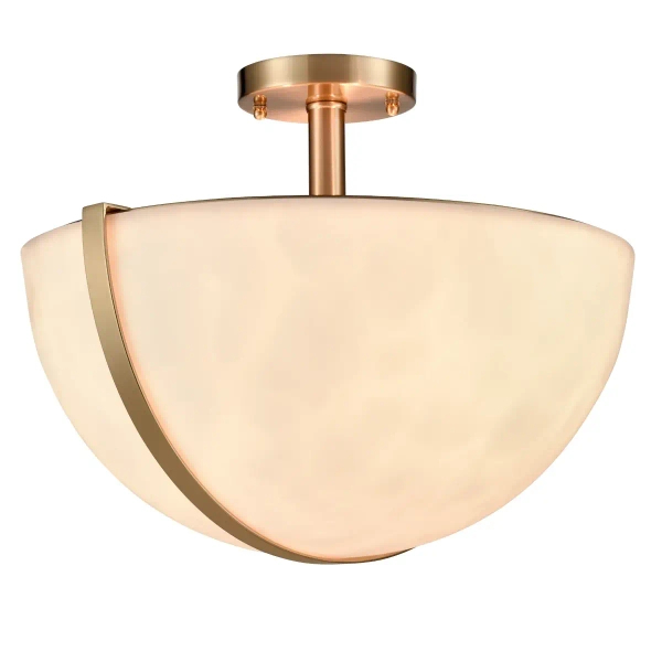 Lampa sufitowa do salonu Drayton C03395BR półkula metalowy mosiądz