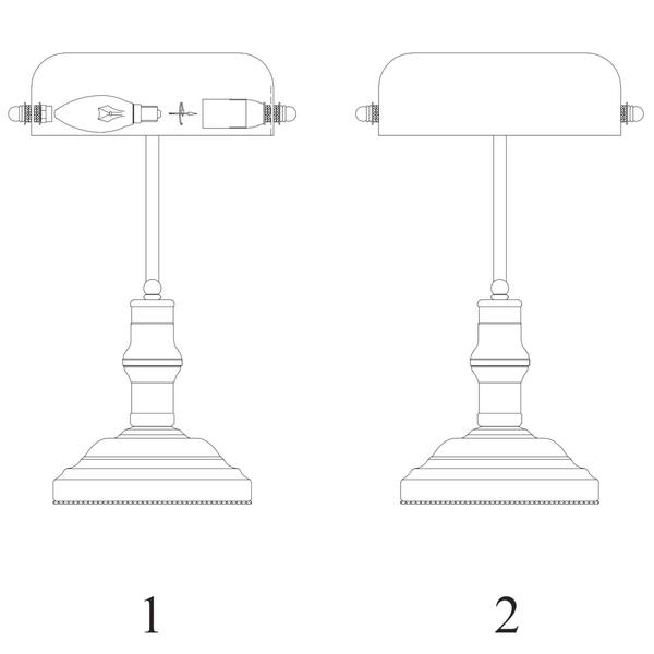 Stojąca LAMPA stołowa BANKERS 105931 Markslojd metalowa LAMPKA gabinetowa bankierska patyna zielona