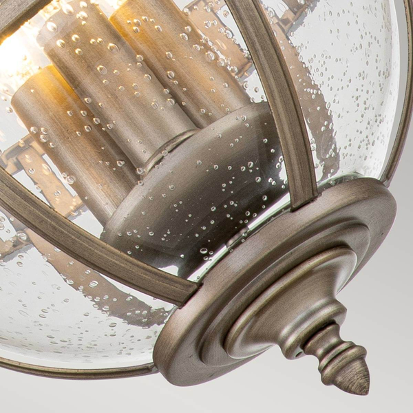 Wisząca lampa na taras Halleron KL-HALLERON-8M-BU Kichler kula IP44 brąz przezroczysty