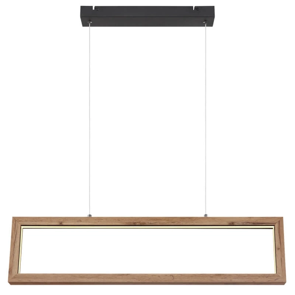 Drewniana wisząca lampa Mandera 67287H LED 24W 3000K czarna brązowa
