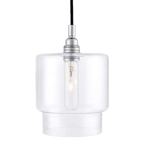 LAMPA wisząca LONGIS IV 10552109 Kaspa szklana OPRAWA zwis przezroczysty czarny