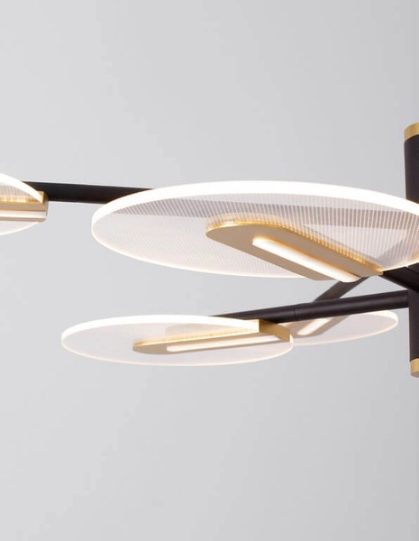 Salonowa lampa sufitowa Ceja nad stół LED 56W czarna złota