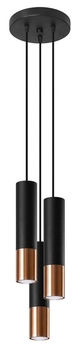 Loftowa LAMPA wisząca SL.0949 modernistyczna OPRAWA metalowy ZWIS kaskada czarna miedź