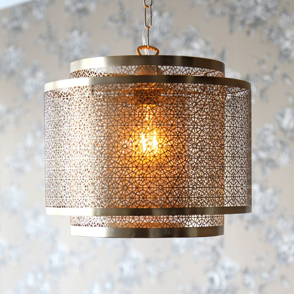 Orientalna lampa wisząca Hermine 4200400-6519 By Rydens ażurowa mosiądz