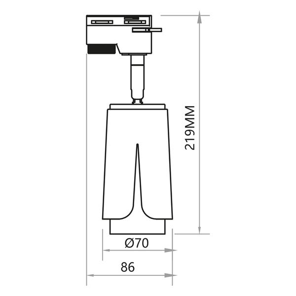Lampa sufitowa tuba Flower ML0271 do szyny jednofazowej biały chrom