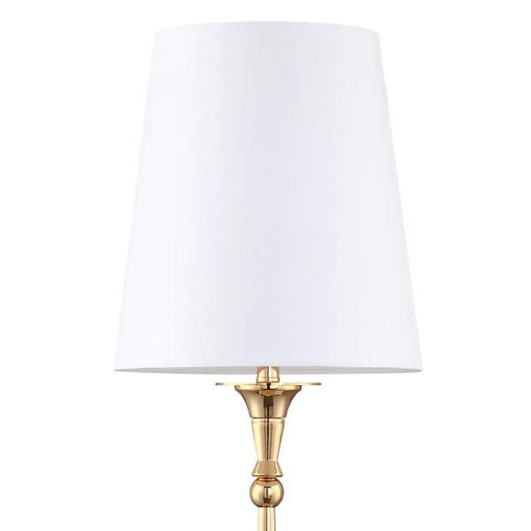 Biurkowa lampa eklektyczna Austin T01227AU-WH Cosmolight metal tkanina złota biała