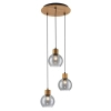 Potrójna wisząca lampa Velma PND-67505-3-WD przydymiona drewniana